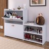 Kit Sapateira Prateleira Organizadora Calçados Banquinho Hall Entrada Gaveta Basculante Branco - - 3