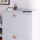 Ver imagem 5 de Kit Sapateira Prateleira Organizadora Calçados Banquinho Hall Entrada Gaveta Basculante Branco -