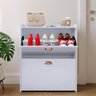 Kit Sapateira Prateleira Organizadora Calçados Banquinho Hall Entrada Gaveta Basculante Branco - - 7
