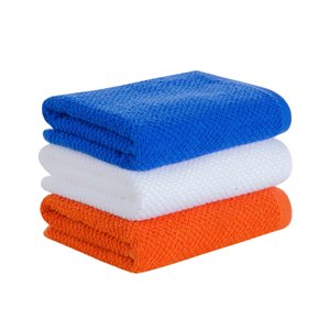 Jogo Pano de Copa Quadriculado 3 Peças 48x71cm - Buddemeyer - Laranja/branco/azul