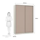 Ver imagem 3 de Guarda-roupa Solteiro Luciane 2 Portas de Correr 3 Gavetas Prime Plus 160 Cm