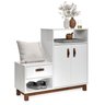 Sapateira com Assento 3 Portas Organic Ej Móveis:branco - 6