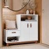 Sapateira com Assento 3 Portas Organic Ej Móveis:branco - 1