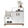 Sapateira com Assento 3 Portas Organic Ej Móveis:branco - 4