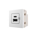 Ver imagem 1 de Módulo Tomada Carregador Usb Duplo Usb-c + Usb-a Margirius Sleek 2a 10w Branco