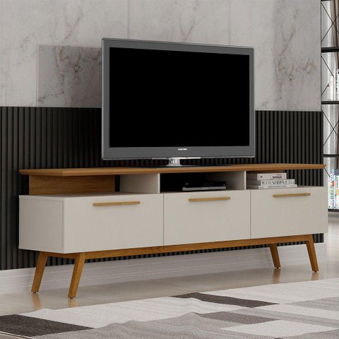 Rack para Tv até 70 Polegadas 1 Porta São Paulo Valdemóveis Off White/cinamomo