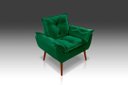 Ver imagem 1 de Poltrona Opala Suede Verde- Rv Decora