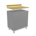 Ver imagem 3 de Tampo e Roda Tampo para Balcão 80cm 2 Portas de Madeira Maciça Joy Marrom