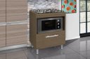 Ver imagem 2 de Balcão Gabinete para Cooktop de 5 Bocas e para Forno Elét. Bur 01 Porta Cor Freijó Amadeirado Passe