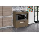 Ver imagem 2 de Balcão Gabinete para Cooktop de 5 Bocas e para Forno Elét. Bur 01 Porta Cor Freijó Amadeirado Passe