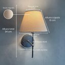 Ver imagem 3 de Arandela de Parede Clássica Chumbo com Cúpula Bege Ref 19 com Lâmpada Branco Quente