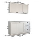 Ver imagem 5 de Cozinha Compacta Essenza para Pia 5 Portas 3 Gavetas 100% Mdf Branco Fosco - Panorama Móveis