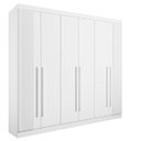 Ver imagem 2 de Guarda Roupa da Vinci Plus Ripado 6 Portas 100% Mdf D`doro Móveis - Branco