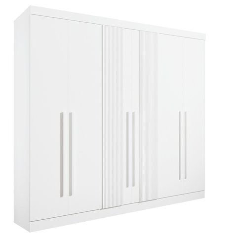 Guarda Roupa da Vinci Plus Ripado 6 Portas 100% Mdf D`doro Móveis - Branco