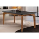 Ver imagem 1 de Mesa de Sala Jantar Londrina + Tampo Madeirado Vidro Curvo 180x90cm Grafite/imbuia-vidro Grafite -
