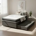 Ver imagem 1 de Cama Box com Colchão de Espuma D45 Double Face Territory Hellen + Auxiliar de Molas Unique Solteiro