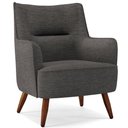Ver imagem 3 de Kit 02 Poltronas Decorativa Fixa Pés de Madeira Isabella D02 Linho Cinza Escuro C-416 - Lyam Decor