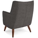 Ver mais imagens de Kit 02 Poltronas Decorativa Fixa Pés de Madeira Isabella D02 Linho Cinza Escuro C-416 - Lyam Decor