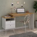 Ver imagem 3 de Mesa Escrivaninha Plus 2 Gavetas Olmo/branco - Artany