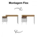 Ver imagem 3 de Mesa Escrivaninha Plus 2 Gavetas Olmo/branco - Artany