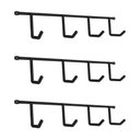 Ver imagem 1 de Kit com 3 Suportes Porta Vassouras Isabela com 4 Ganchos Preto