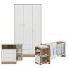 Quarto de Bebê com Berço 101 Doce Sonho Carvalho Rústico TOQ Branco - Qmovi - 1