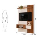 Ver imagem 7 de Painel para TV até 50 Polegadas Ripado com 1 Porta e Nicho DJ Móveis Cosmo 120 Off White Freijó