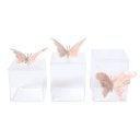 Ver imagem 1 de Kit Porta Pincel, Porta Cotonete e Porta Algodão Borboleta Rosa