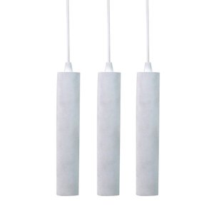 Kit 3x Pendente Tubo Cilindro Branco Alumínio Balcão Cozinha Mr11 + Lâmpadas Led 6000k Bivolt