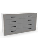 Ver imagem 2 de Cômoda Valência com 8 Gavetas 150x84cm Branco/Cinza 240829