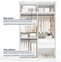 Ver mais imagens de Guarda Roupa Solteiro Império Light 138cm 2 Portas 2 Gavetas - Branco