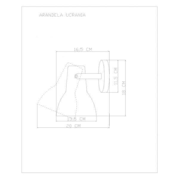 Arandela E27 18x13,5cm Ucrania WOODS! - 2