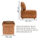 Ver imagem 3 de Poltrona Modular e Puff Block Pes Madeira Courino Tcs 727 Moll