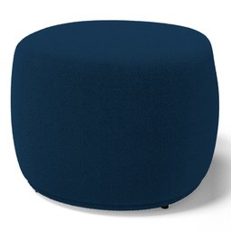 Kit 02 Puffs Decorativos Living Aisha Orgânico Redondo Bouclê Azul Marinho - Desk Design - 6