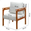 Ver mais imagens de Kit 4 Poltrona Sala Decorativa Dallas Estofada Boucle Cru Base Madeira Castanho - Arkell