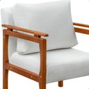 Ver imagem 3 de Kit 4 Poltrona Sala Decorativa Dallas Estofada Boucle Cru Base Madeira Castanho - Arkell