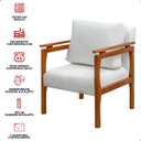 Ver imagem 7 de Kit 4 Poltrona Sala Decorativa Dallas Estofada Boucle Cru Base Madeira Castanho - Arkell