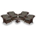 Ver imagem 1 de Conjunto de Poltronas Fibra Sintética Naja - 4 Poltronas + 1 Mesa Centro - Tecido Duna Fendi