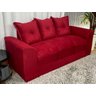 Sofá de 2 e 3 Lugares Porto Tecido Suede: Vermelho - 4
