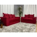 Ver imagem 2 de Sofá de 2 e 3 Lugares Porto Tecido Suede: Vermelho