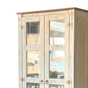 Ver imagem 4 de Cristaleira Madeira Maciça 2 Portas Vidro Rústica Branco Garapa D113 Denk