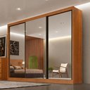 Ver imagem 4 de Guarda Roupa Casal Londres Plus 3 Portas com Espelho 8 Gavetas Cinamomo - Novo Horizonte