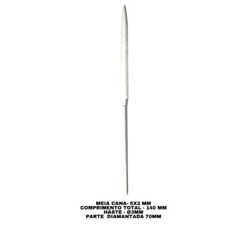 Lima Diamantada Profissional Individual Agulha 140mm - MEIA CANA PF-102LF - #200