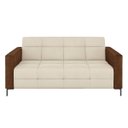 Ver imagem 5 de Sofá Living Decorativo Houston 2 Lugares 160cm Pés em Metal Veludo/ Pu Bege/ Marrom G33 - Gran Belo