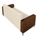 Ver imagem 6 de Sofá Living Decorativo Houston 2 Lugares 160cm Pés em Metal Veludo/ Pu Bege/ Marrom G33 - Gran Belo