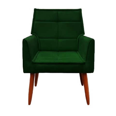 Poltrona Decorativa Luna Suede Verde - Dominic Decor