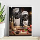 Ver imagem 2 de Quadro para Cozinha Cães Raça Pug 33x24cm:madeira Branca