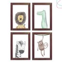 Ver imagem 1 de Quadros Decorativos Infantil Safari Animais da Floresta:tabaco
