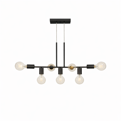 Pendente Rubis Aluminio Teto e27 7 Luzes Lumini Lab - Preto Microtextura