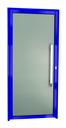 Ver imagem 1 de Porta Alumínio Murano c/Puxador D.Azul 90 Brimak